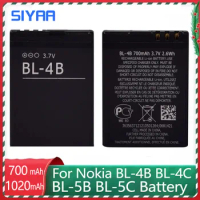 SIYAA Phone Battery BL-4B BL-4C BL-5C BL-5B For Nokia BL 4B BL 5B BL 4C BL 5C 2630 7373 N75 N76 N70 N72 6300 6136 5070 Bateria