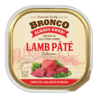 (Bundle of 16) Bronco Dog Wet Food Lamb Pate Tray 100g