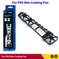 NEW For PS5 Slim Cooling Fan with LED Light 3 Fans Efficient Cooling System 1100RPM Cooling Game Accessories for PS5 Slim Consol