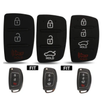 3 4 Buttons Silicone Car Key Cover Case Rubber Pad For Hyundai I30 i35 iX20 IX35 IX45 Solaris Verna Kia RIO K2 Sportage