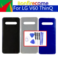 New For LG V60 ThinQ 5G Housing Door Battery Cover Back Cover Rear Case Chassis Shell For LM-V600, A001LG With Camera Lens