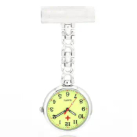 Fashion Large Face Nurses Pocket Fob Watch With Brooch White Luminous