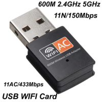 150m/300m/600mbps 2.4GHz+5GHz Dual Band USB Wifi Adapter Wireless Network Card Wireless USB WiFi Adapter Dongle PC NetworK