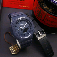 JAM TANGAN UNISEX TETONIS ORIGINAL DUAL TIME FREE KARET CADANGAN ANTI AIR  GARANSI RESMI