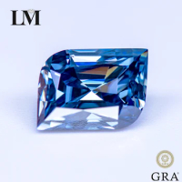 Moissanite Stone Leaf Cut Royal Blue Primary Color Gemstone Lab Grown Diamond for DIY Jewelry Making Materials with GRA Report