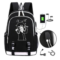 Anime YATO Luminous Backpack Fashion Cartoon Rucksack Men Students School Bags USB Mochila