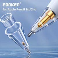 FONKEN Transparent Replacement Tip for Apple Pencil Gen 1/2 Clear Pen Nib for iPad Stylus Pen Accessories Stylus Tip With Spring