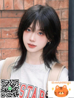 狼尾假發女短發自然仿真發全頭套式男女同款網紅帥氣鯔魚頭假發套-莉子百貨