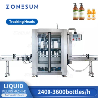 ZONESUN ZS-VTPF2 Automatic Servo Control Paste Liquid Piston Filling Machine with Dust Cover Gel Cosmetic Cream Filler