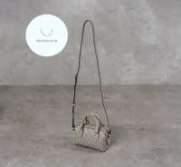 Gucci GG Monogram Mini Duffle Bag with Long Strap in Taupe