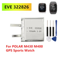 For Polar M430 M400 GPS Sports Watch High Quality Battery EVE322826 Original Replacement Battery 322826 190mAh Battery + Tools