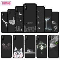 EiiMoo Silicone Phone Case For Xiaomi Redmi 9A Luxury 3D Cute Cartoon Pattern For Redmi 9A M2006C3LG Matte TPU Thin Black Cover