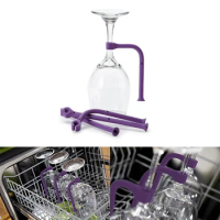 4Pcs Adjust Silicone Wine Glass Dishwasher Goblet Holder Safer Stemware Saver Utensils Saver Wine Glass Clip Washing Assistant