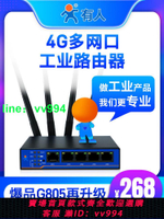 【有人物聯網】4G工業路由器wifi無線插卡穩定聯網移動聯通電信全網通5網口上網USR-G805多網口版