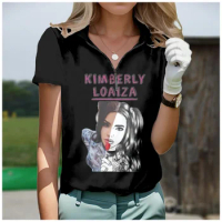 Kimberly Loaiza Standing Neck Golf Women's Short Sleeved Shirt Singer Streetwear Harajuku Fashion Casual