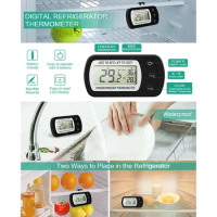 Waterproof Digital LCD Fridge Refrigerator Thermometer Digital Freezer Thermometer -50~70 Degree ℃/℉ for Kitchen Home Restaurant