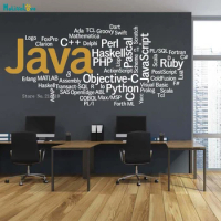 Java Office Wall Decal Programming Sticker Network Engineering Decor Quote Removable Network Worker Murals YT2591