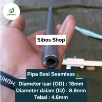 Pipa Besi Seamless Od 18mm Id 8.8mm Tebal 4.6mm Panjang 20cm sampai 100cm