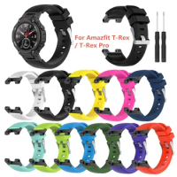 For Huami Amazfit T-Rex /T-Rex Pro Silicone Strap Solid Color Bracelet Watchbands Smart Watches Bands