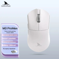 เมาส์ Darmoshark M3 PRO MAX, 3 โหมดแบบมีสาย/2.4G/Bluetooth, PAW3950, 8KHz, เมาส์มือใหญ่, น้ำหนักเบา 