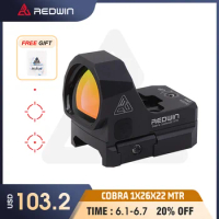 Red Win HD Cobra 1x26x22 MTR Red Dot Scope Multi Reticle 50000 hrs Shake Awake RMR Footprint Pistol Sight for GLOCK 17 19 9mm