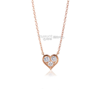 Tiffany &amp; Co. 愛心3鑽18K玫瑰金項鍊