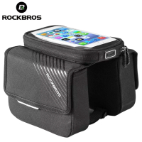 ROCKBROS 030 60BK Tas Sepeda Bike Bags Bicycle Front Top Tube Bag Phone Touch Screen Waterproof For