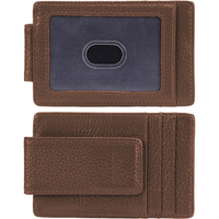 《Kinzd》皮革防盜證件鈔票夾(棕) | 卡片夾 識別證夾 名片夾 RFID辨識