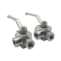 Stainless Steel High Pressure 3-Way Ball Valve L Type Female Thread 1/4" 3/8" 1/2" 3/4" 1" Hydraulic Switch Water Valves