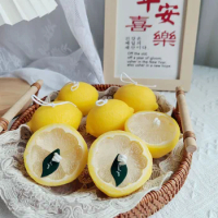 Cute DIY mini Sliced lemon soy wax scented candles candle lemon scent oil fragrance fruit shaped scented candle