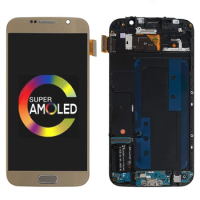 100% Super AMOLED 5.1'' LCD For Samsung Galaxy S6 LCD Display Touch Screen Digitizer Assembly Frame For Samsung S6 G920F Display