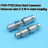 1PC Stainless Steel FT011-FT012 Drive Shaft Connector Universal Joint 4-4/ 3-3.18mm Coupling Coupler Cardan for RC Boat Jet Boat
