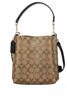 Coach Coach Mollie 水桶包 22 號簽名帆布 - 棕色/黑色