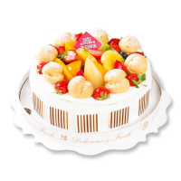 【樂活e棧】父親節造型蛋糕-水果泡芙派對蛋糕8吋1顆(蛋糕 手作 水果)