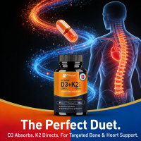 Vitamin D3 4000IU & K2 MK7 100µg Viên thuần chay | Hỗ trợ xương và miễn dịch, hỗ trợ hấp thu canxi, 