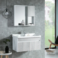 Modern Chaozhou 24 Inch Home Hotel Pvc Single Sink Mirror Bathroom Vanity Toilet Basin Cabinet