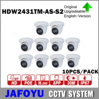 10PCS/PACK DH HDW2431TM-AS-S2 4MP WDR IR Eyeball Network Camera Support H264/265 POE P2P IVS ONVIF Micro SD Card Slot Max 256GB