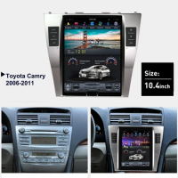 For Toyota Camry 2010 2011 10.4Inch Tesla Carplay Radio Head Unit 2 Din Car Bluetooth Android 9 GPS Navigation Multimedia Player