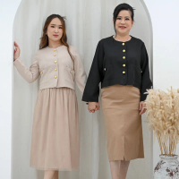 (Victoria Wear House) - Patricia Blazer Outer Lengan Panjang Pakaian Atasan Kantor Basic Wanita