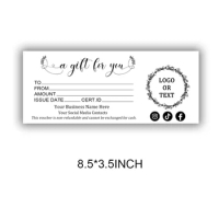Personalized Gift Certificate, Simple Gift Voucher, ADD Your LOGO A Gift for You, Gift Card Logo