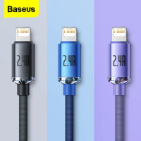 Baseus USB Cable For iPhone 13 12 11 Pro Xs Max 8 7 6s 2.4A Fast Charging Mobile Phone Cable For iPad Pro Charger Data Wire Cord