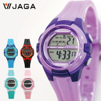【JAGA 捷卡】M1140 小巧錶面粉嫩活力色系防水電子錶