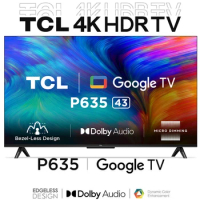 TCL 43'' P635 Series QLED 4K Ultra HD HDR Smart TV Google Assistant, Google TV, Dolby Atmos, HDR10