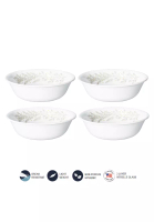 Corelle Corelle 4 Pcs 500ML Vitrelle Tempered Glass Cereal Bowl - Silver Crown