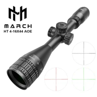 MARCH Optics HT 4-16X44AOE Tactical Airsoft Riflescopes Rifle Sniper Scope For Hunting Rifle Scopes PCP Shotting Opticals Sight