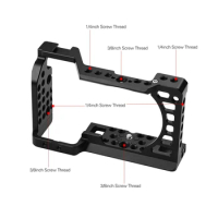 Aluminum Alloy Camera Cage Rig With Cold Shoe Mount 1/4 3/8 Threaded Holes For Sony A6000 A6100