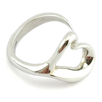 【Tiffany&amp;Co. 蒂芙尼】925純銀-OPEN HEART心型造型戒指(展示品)