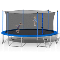 2024 New 14FT Trampoline with Heavy Duty Jumping Mat for Kids &amp; Adults, Outdoor Recreational Trampoline