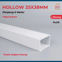 Hollow Aluminium 1x1.1/2 (25x38mm) *Gratis Ongkos Potong*