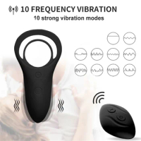 Silicone Penis Ring Scrotum Bind Cock Ring Sex Toy for Men Erection Prostate Massage Dual Ring Delay Ejaculation Lock Ring